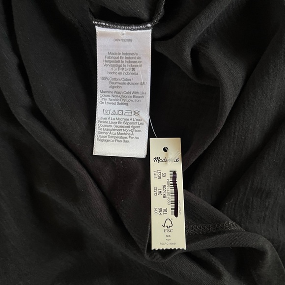 NEW Madewell Whisper Crew Neck Tee in True Black Size XS Shortsleeved T-Shirt - Picture 5 of 9